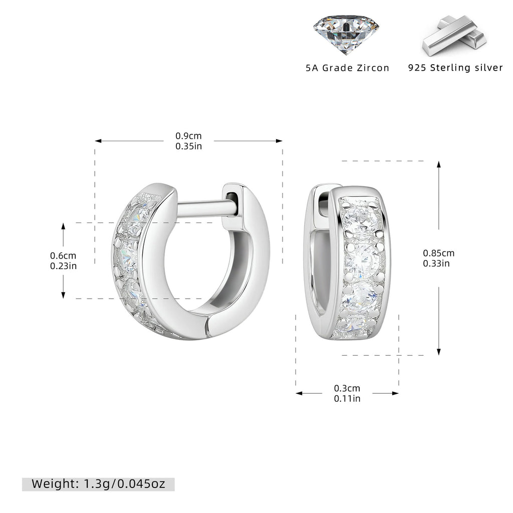 Damen Creolenohrringe mit funkelnden Zirkonsteinen aus hochwertigem 925er Sterlingsilber Shop Nory