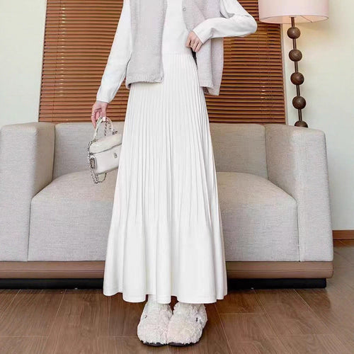 Damen eleganter Faltenrock mit hohem Bund