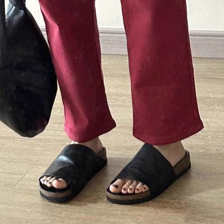 Damen Komfortable Slipper mit geschmeidiger Lederoberfläche und ergonomischem Fußbett