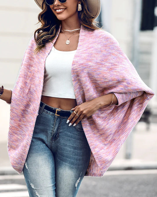 Damen Oversized Strickponcho mit offener Front und Bouclé‑Struktur Shop Nory