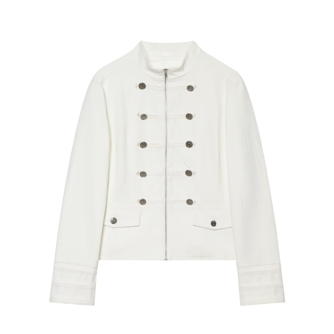 Damen Kurzjacke im Marschall-Stil mit Stehkragen, Zierknopfleiste und Pattentaschen Shop Nory