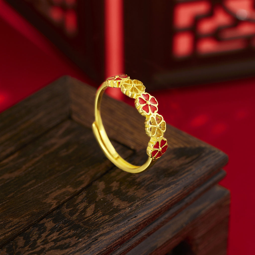 Damen Ring mit floralen Akzenten und modernem Design Shop Nory