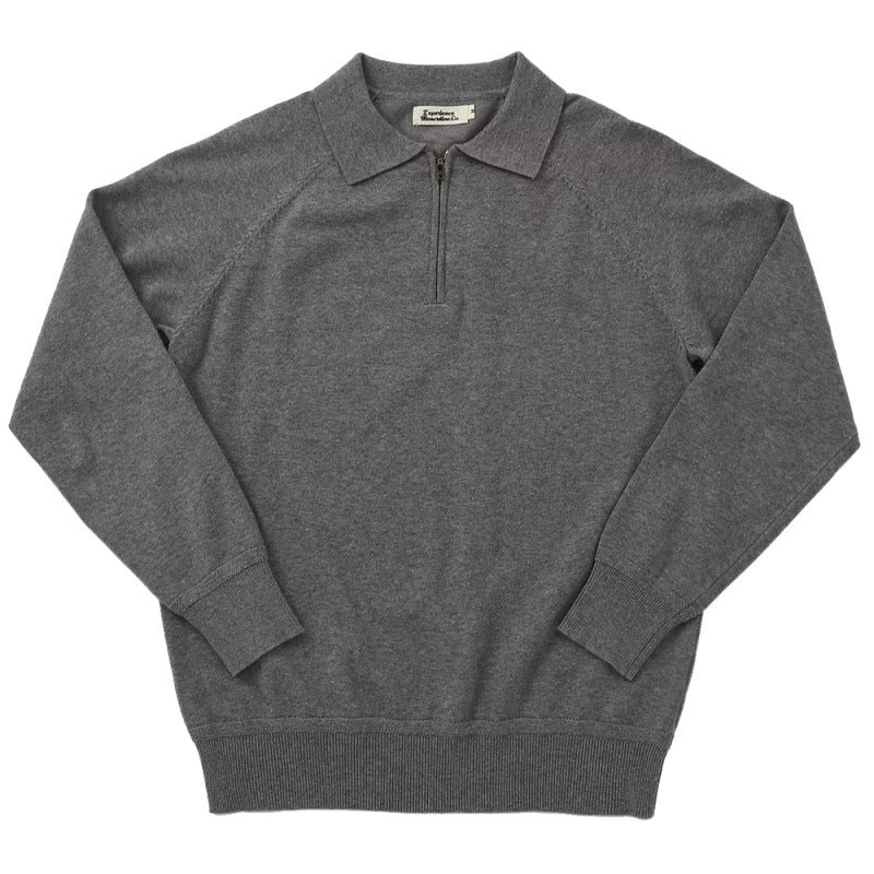 Herren Feiner Halbzip-Polopullover aus Feinstrick mit Polokragen und Rippbündchen Shop Nory