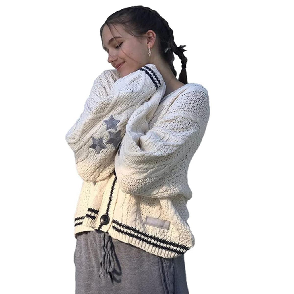Damen gestrickte Oversize Cardigan