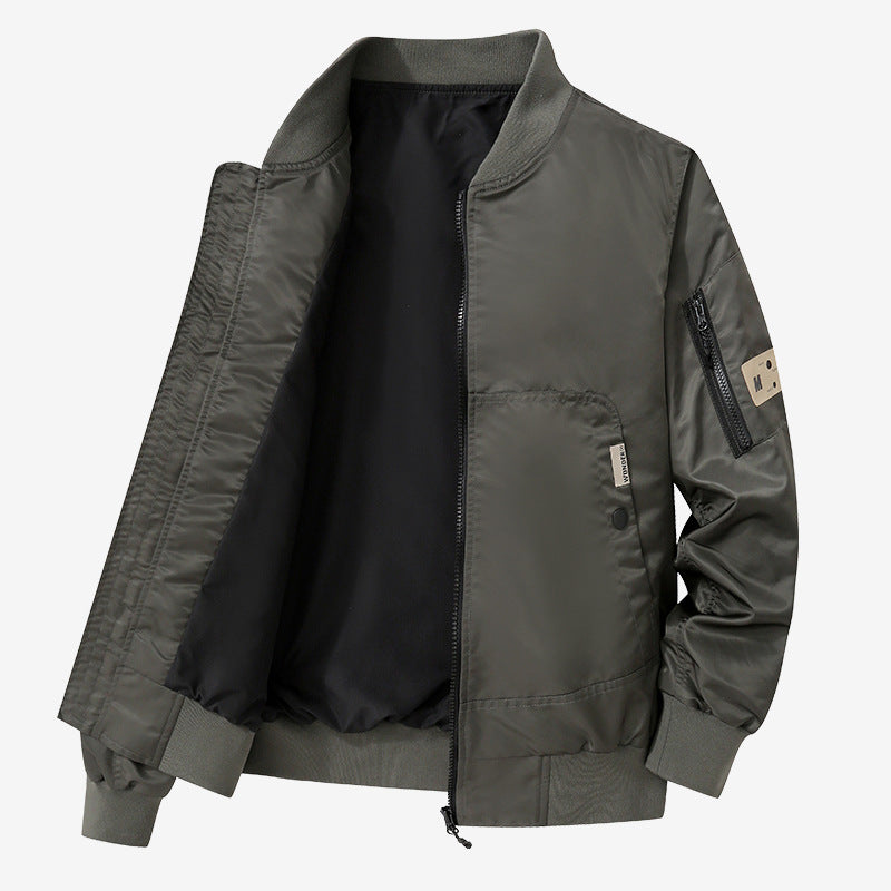 Herren Leichte Bomberjacke aus Nylon mit Ärmeltasche und gerippten Bündchen Shop Nory