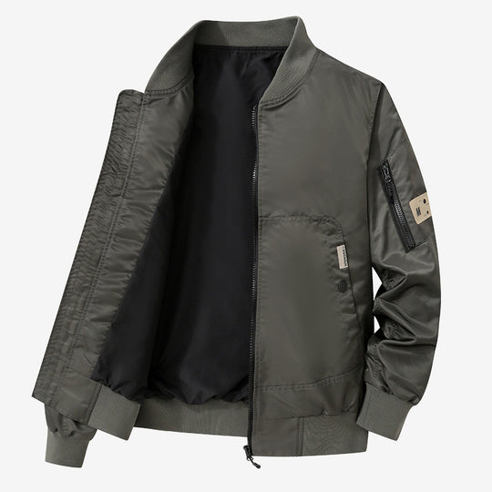 Herren Leichte Bomberjacke aus Nylon mit Ärmeltasche und gerippten Bündchen Shop Nory