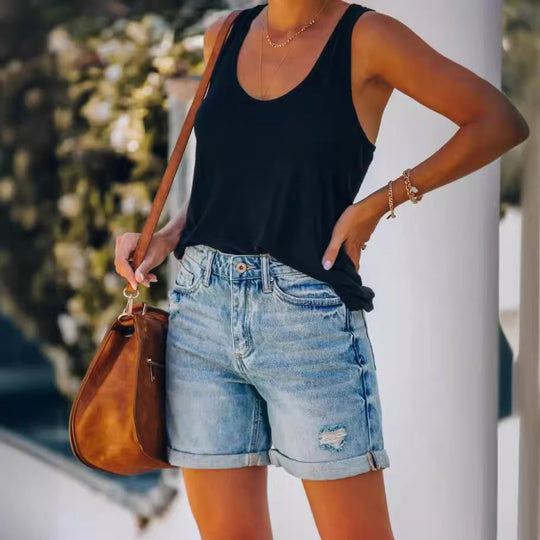 Damen Jeans-Shorts mit moderner und lässiger Passform