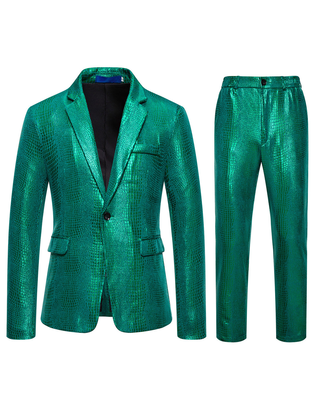 Herren Zweiteiliges Glamour-Anzugset mit metallischem Kroko-Effekt und schmaler Silhouette Shop Nory
