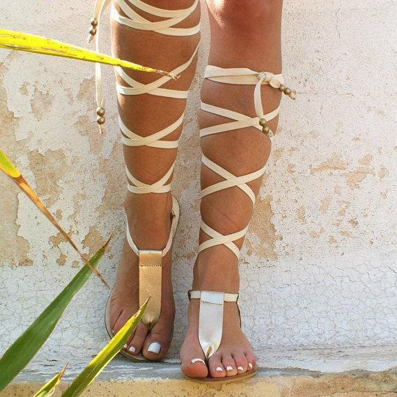Damen Strand-Sandalen mit dekorativen Riemen und komfortabler Sohle