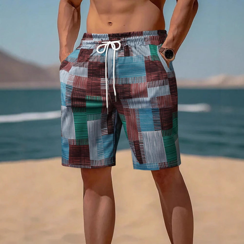 Herren stylische Bade-Shorts mit modernem Graphikmuster