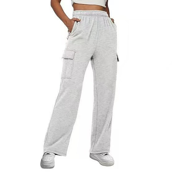 Damen nan relaxed-fit Cargo-Jogginghose mit geradem Bein, Elastikbund und aufgesetzten Klappentaschen Shop Nory