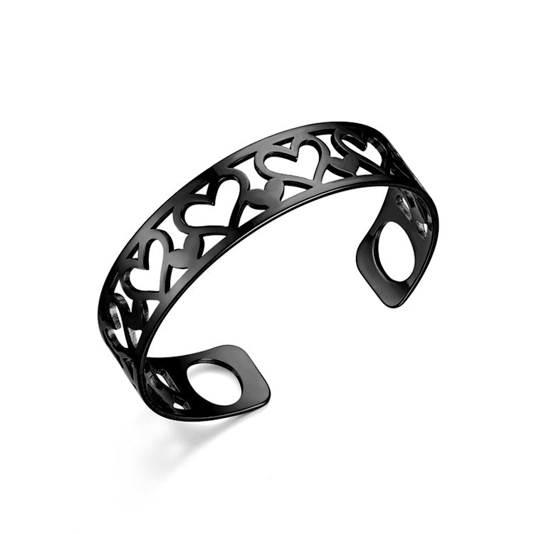Damen Offenes Armreif mit Herzdesign Shop Nory