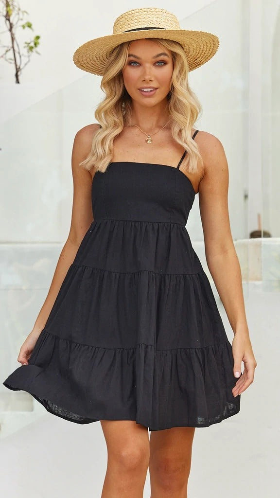 Damen Sommerliches Leinenkleid