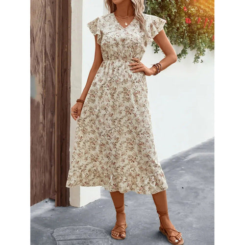 Damen Midikleid mit floralem Design Shopnory