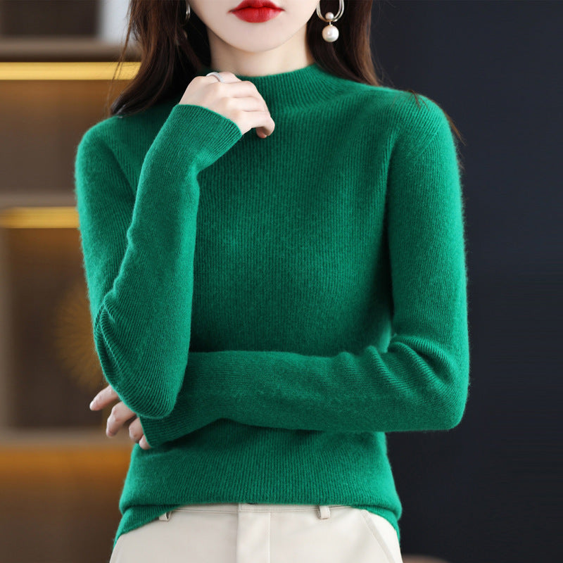 Damen Schmal geschnittener Mockneck-Pullover aus kaschmirähnlichem Feinstrick Shop Nory