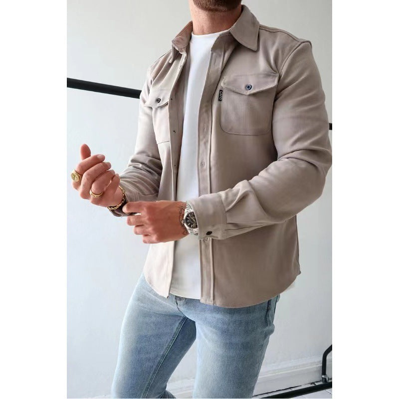 Herren Hemdjacke mit Brusttaschen und taillierter Passform Shop Nory
