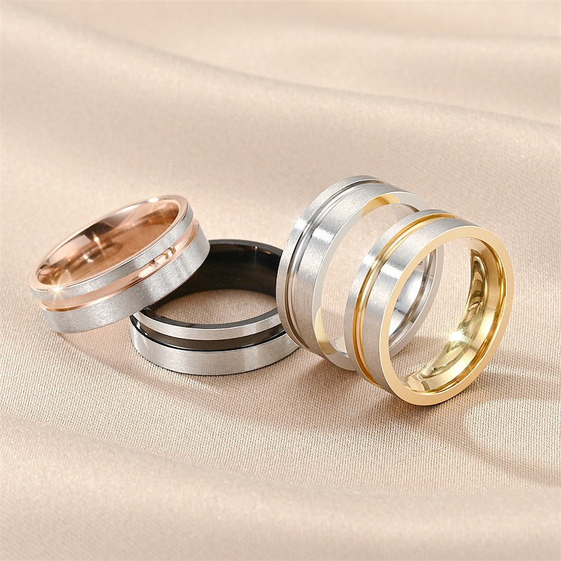 Herren Ring mit elegantem, zweifarbigen Design und feiner Oberflächenstruktur Shop Nory