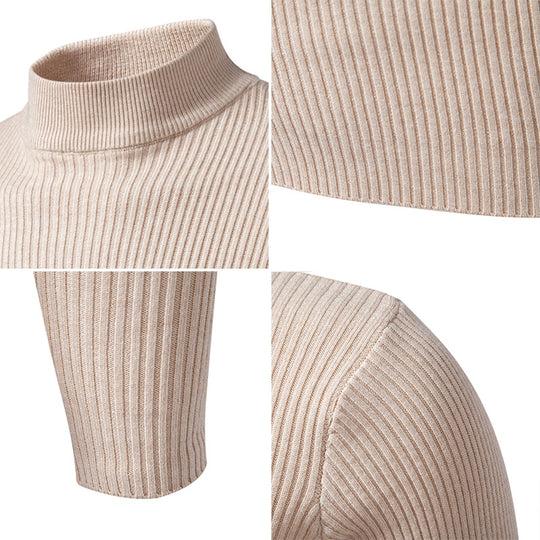 Herren Rippstrick-Mockneck-Pullover schmaler Schnitt thermischer Feinstrick Shop Nory