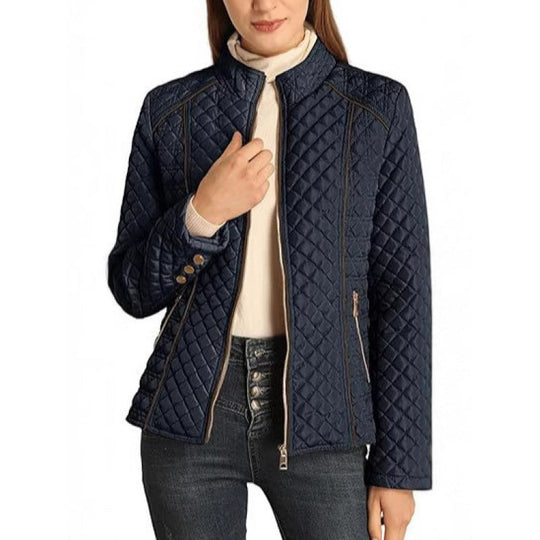 Damen gesteppte Freizeitjacke mit hohem Kragen