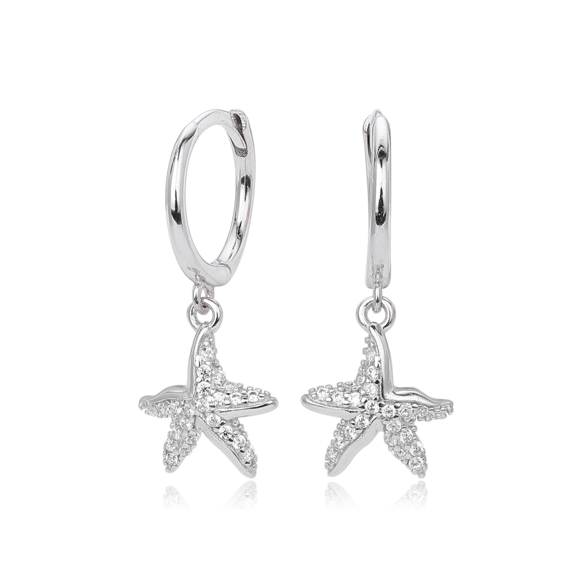 Damen Ohrhänger mit funkelndem Sternenanhänger und hochwertigem 925 Sterling Silber Shop Nory