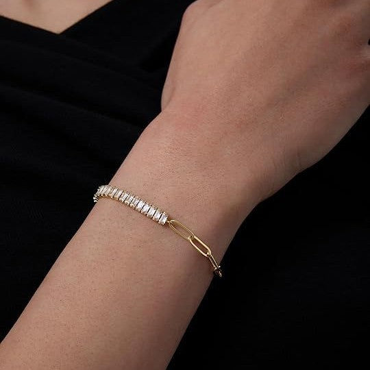 Damen Glamouröses Armband mit funkelnden Zirkonia-Steinen Shop Nory