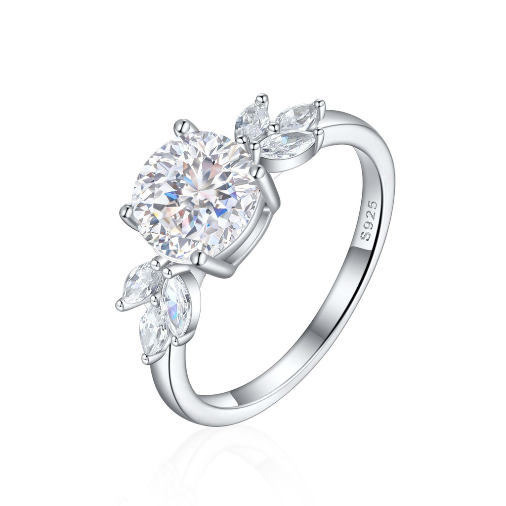 Damen Ring mit funkelndem Aquamarin und Zirkonia-Besatz Shop Nory