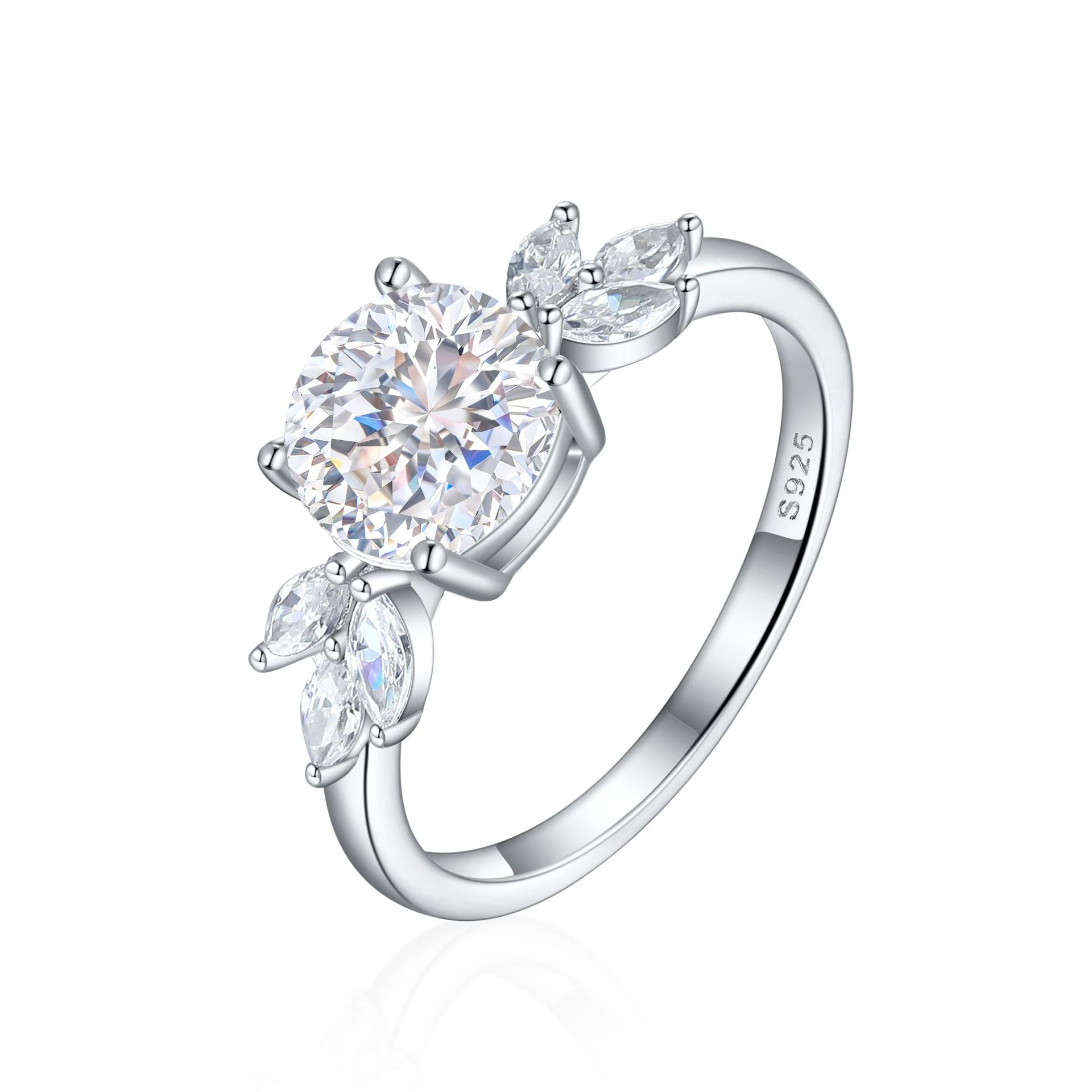 Damen Ring mit funkelndem Aquamarin und Zirkonia-Besatz Shop Nory