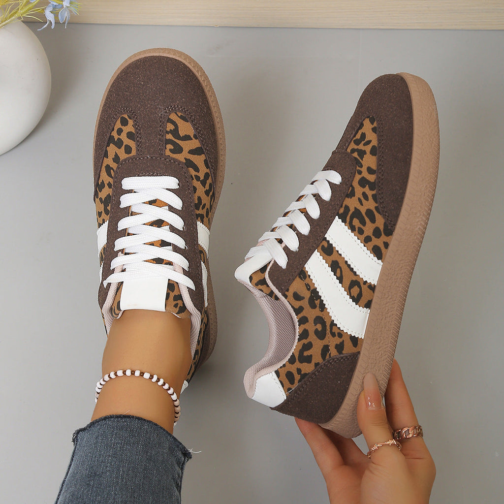 Damen Sneakers mit Leo-Muster und Komfortsohle Shopnory