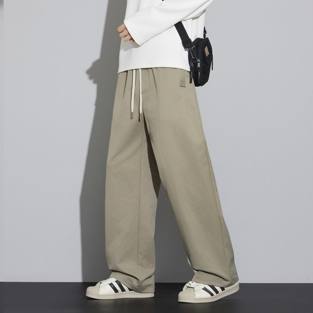 Herren Weite Relaxed‑Fit Stoffhose mit Tunnelzug & Bügelfalte Shop Nory