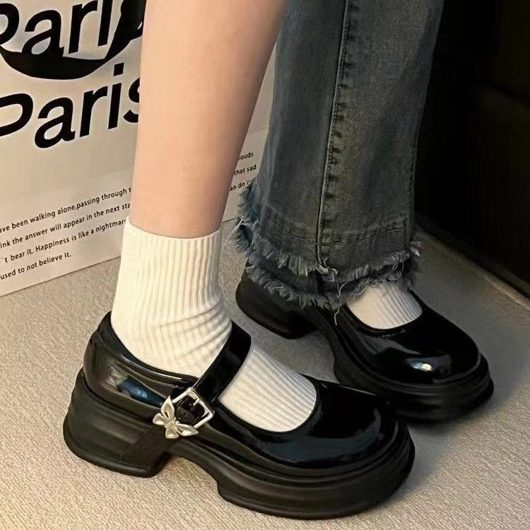 Damen Modische Plateau-Pumps mit verstellbarem Riemen und stabiler Sohle