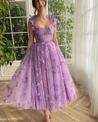 Lila Midikleid