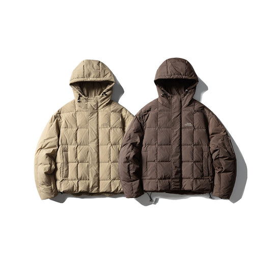 Herren Wattierter Kapuzenanorak mit Karosteppung, hohem Kragen und Utility-Ärmeltasche Shop Nory