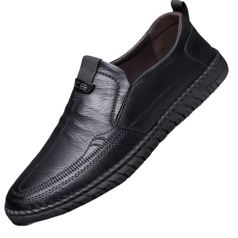 Herren Eleganter Lederimitat-Slipper mit handgenähter Perimeternaht und flexibler Profilsohle Shop Nory