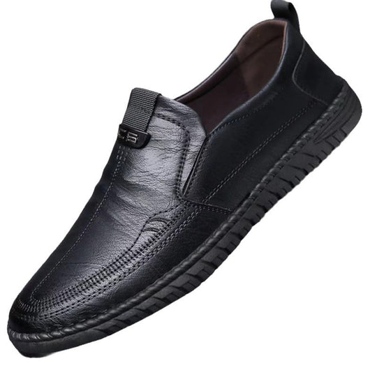 Herren Eleganter Lederimitat-Slipper mit handgenähter Perimeternaht und flexibler Profilsohle Shop Nory
