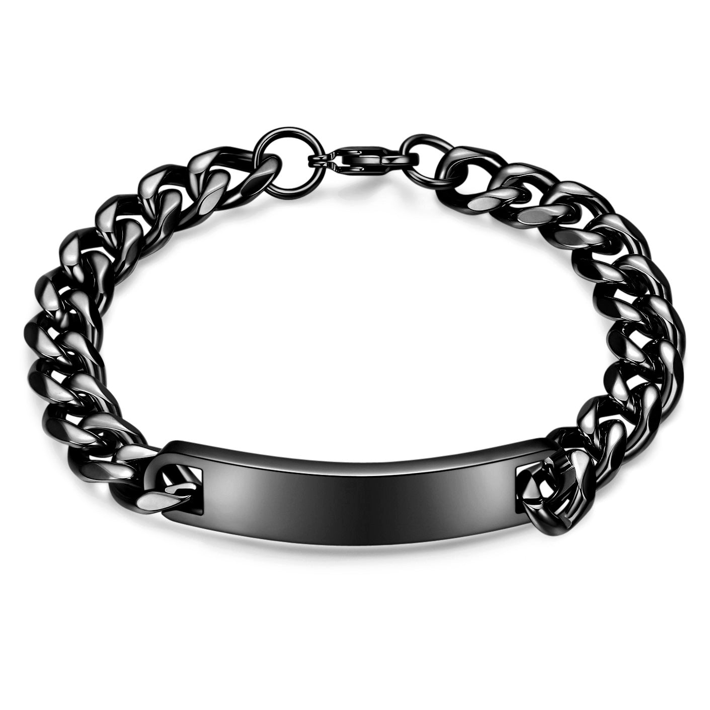 Herren Armband mit modernem Gliederdesign und gravierbarem Plättchen Shop Nory