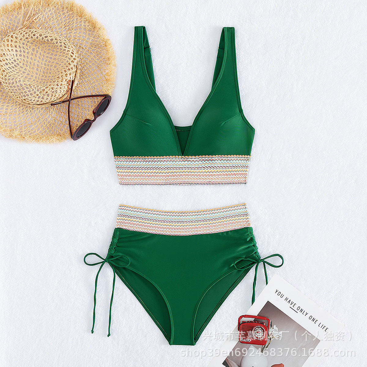 Damen Hochgeschnittener Sportbikini Shopnory