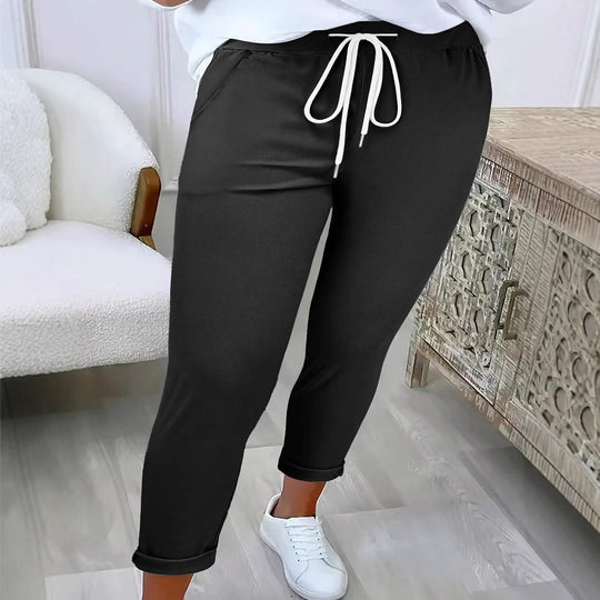 Damen Schmale Jogginghose mit hohem Komfortbund, Kordelzug und schmalem Knöchelabschluss Shop Nory