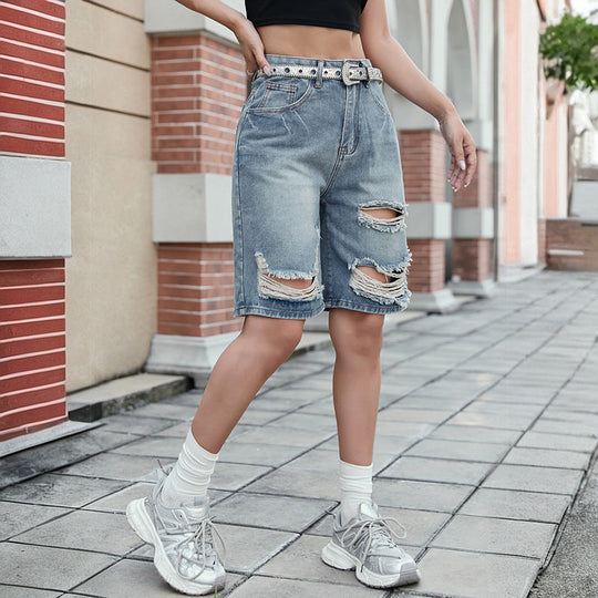 Damen Denim-Shorts mit modischem Schnitt und lässigem Look
