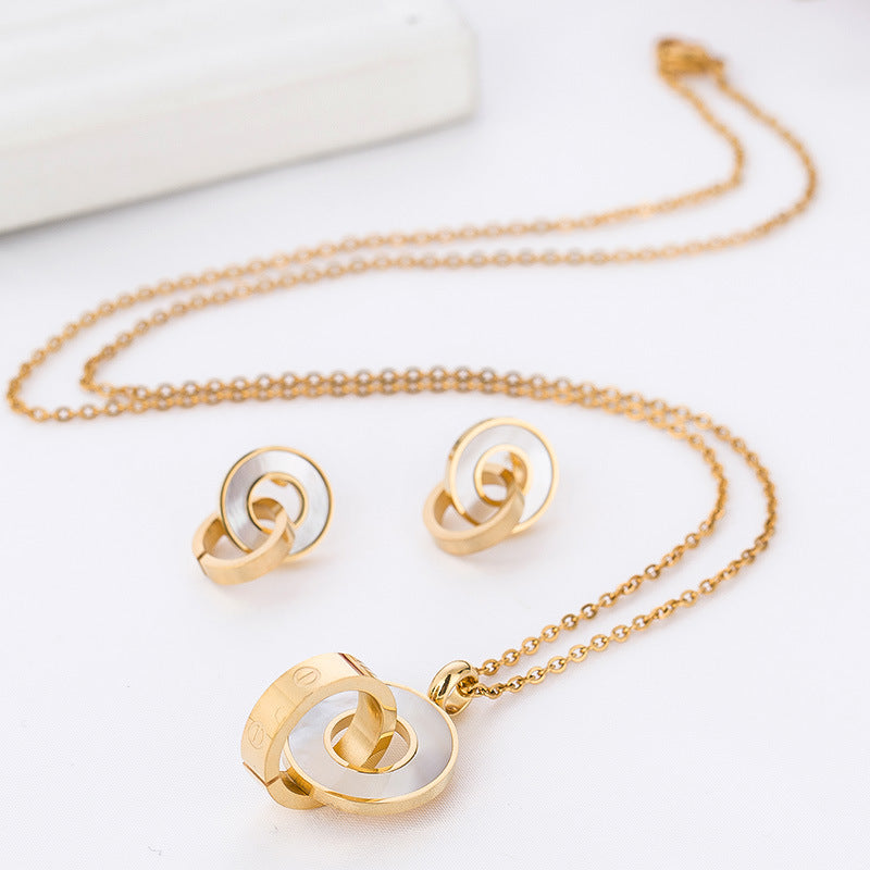 Damen Schmuckset mit elegante Kette und passenden Ohrringen Shop Nory