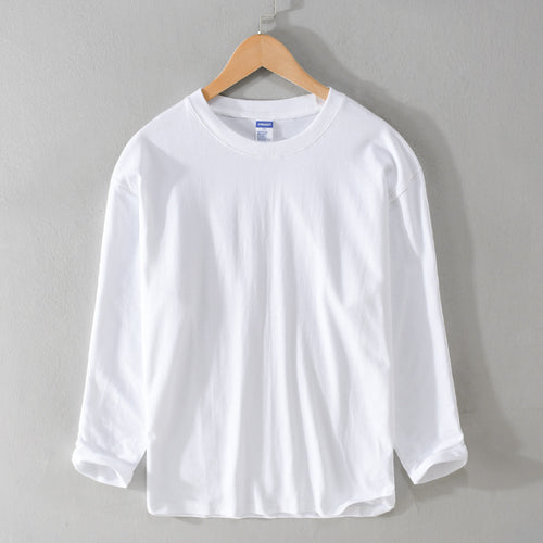 Unisex Langärmliges Premium-Basics-Langarmshirt aus Baumwollmix mit Rundhalsausschnitt Shop Nory