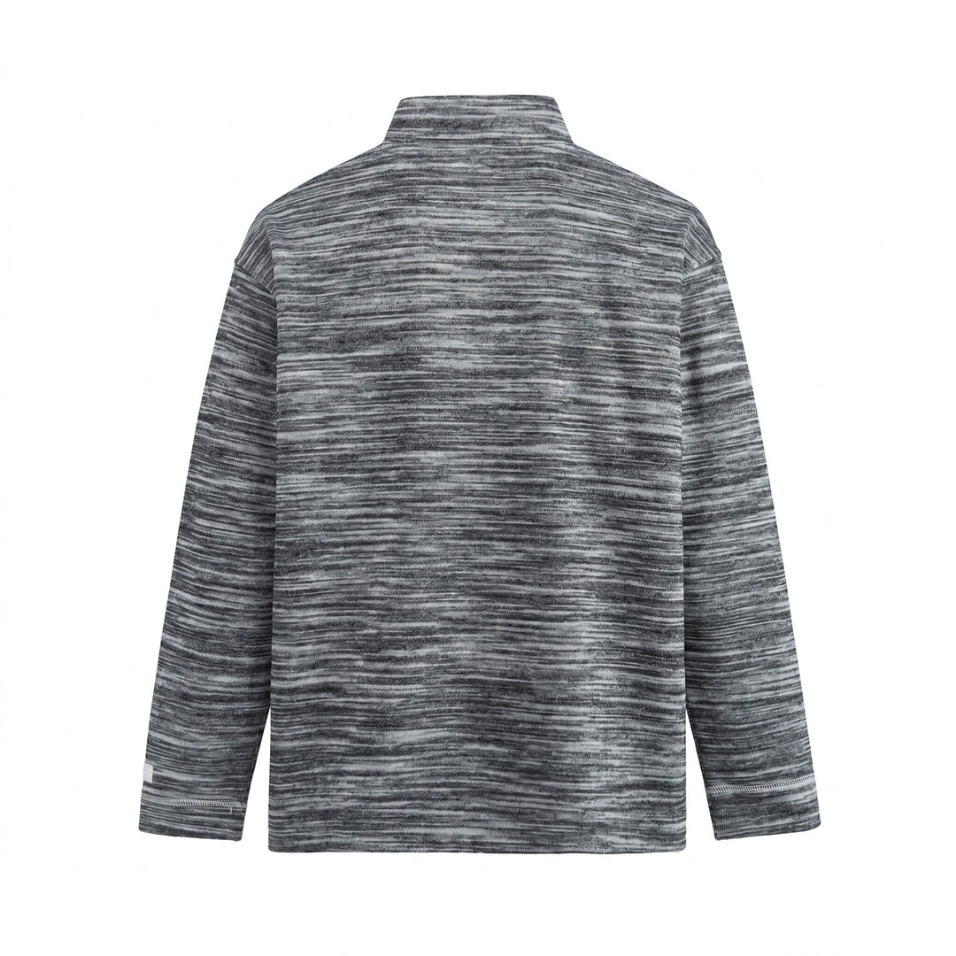 Herren Strukturierter Henley-Strickpullover mit Stehkragen und Melange-Struktur Shop Nory