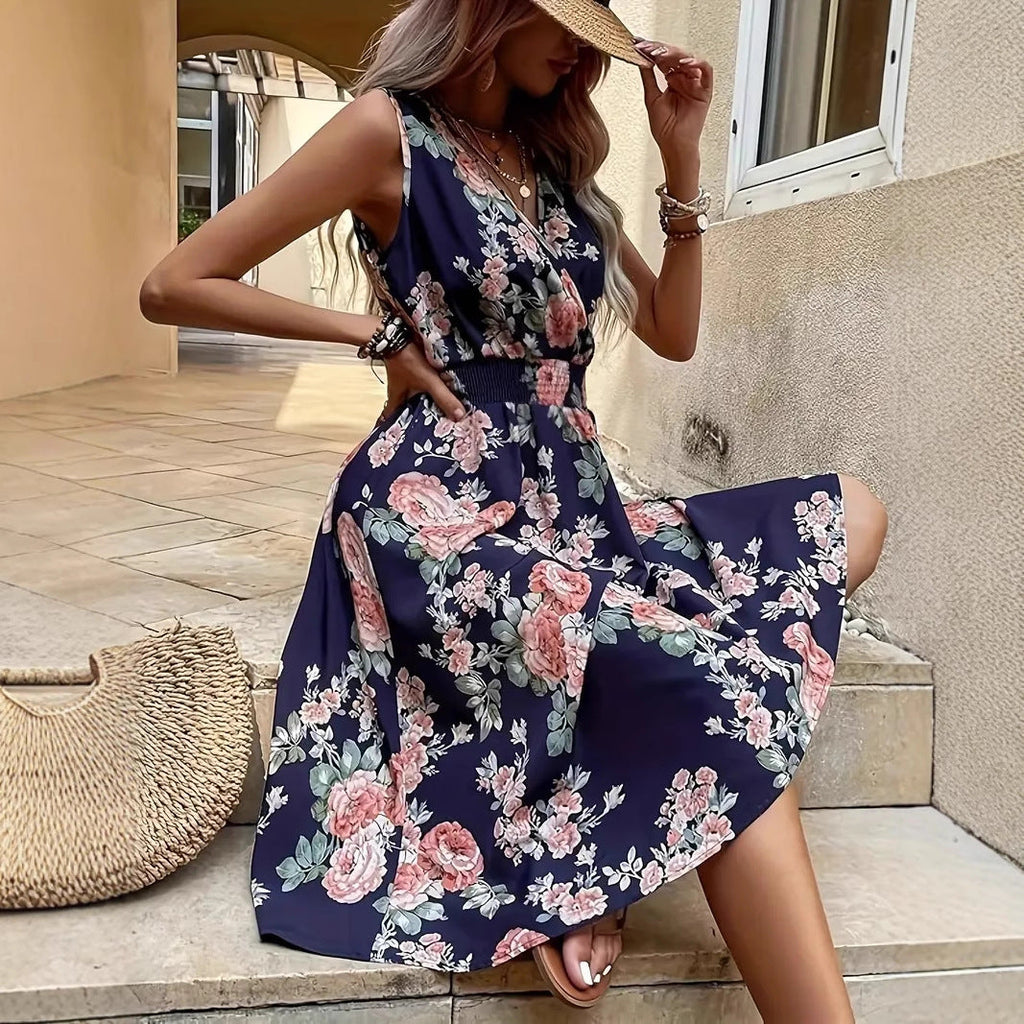 Damen Verspieltes A-Linien Kleid mit floralen Details