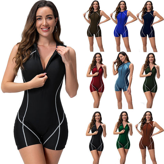 Damen Surf-Overall mit sportlichem Reißverschluss und figurbetonendem Schnitt