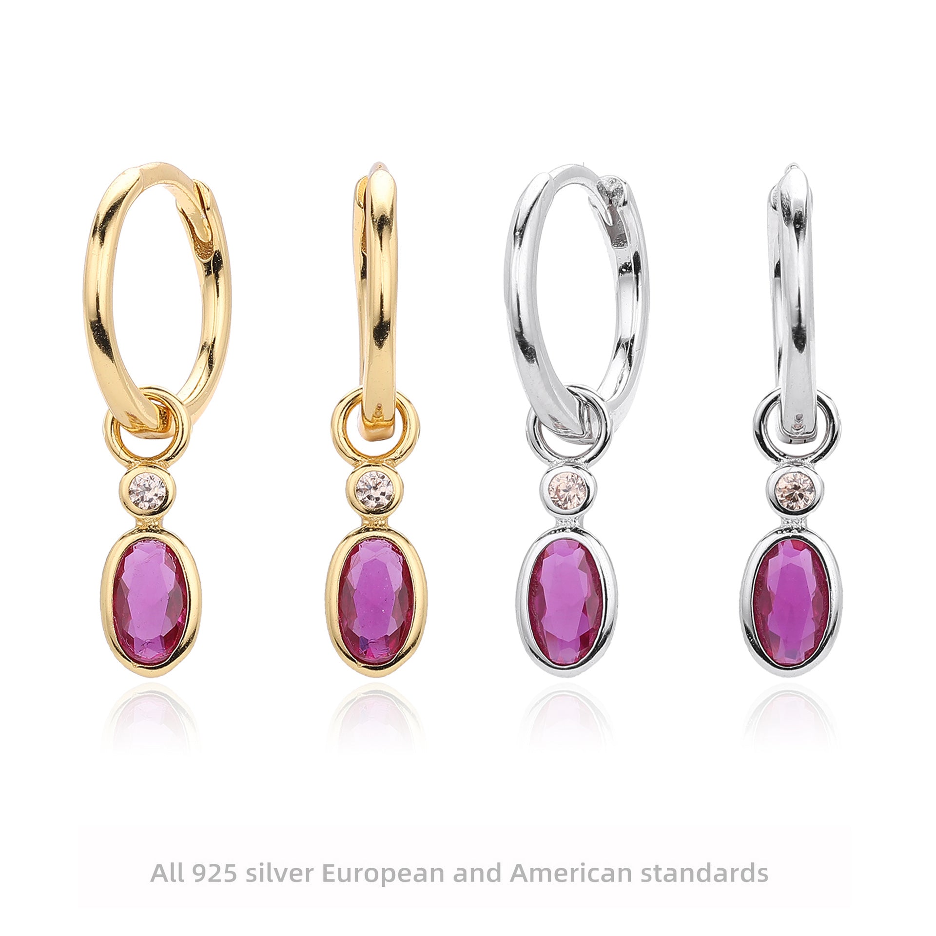 Damen Ohrhänger mit luxuriösem Zirkon Anhänger aus hochwertigem 925 Sterling Silber Shop Nory