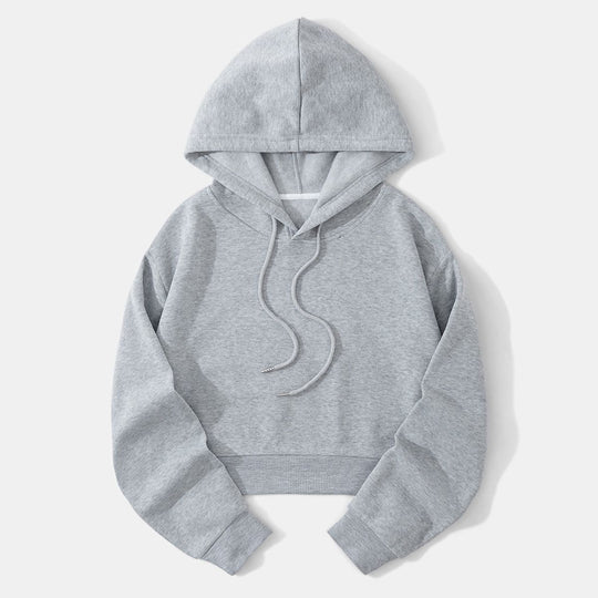 Damen nan cropped Kapuzenpullover mit weichem Fleece‑Innenfutter und elastischem Rippbund Shop Nory