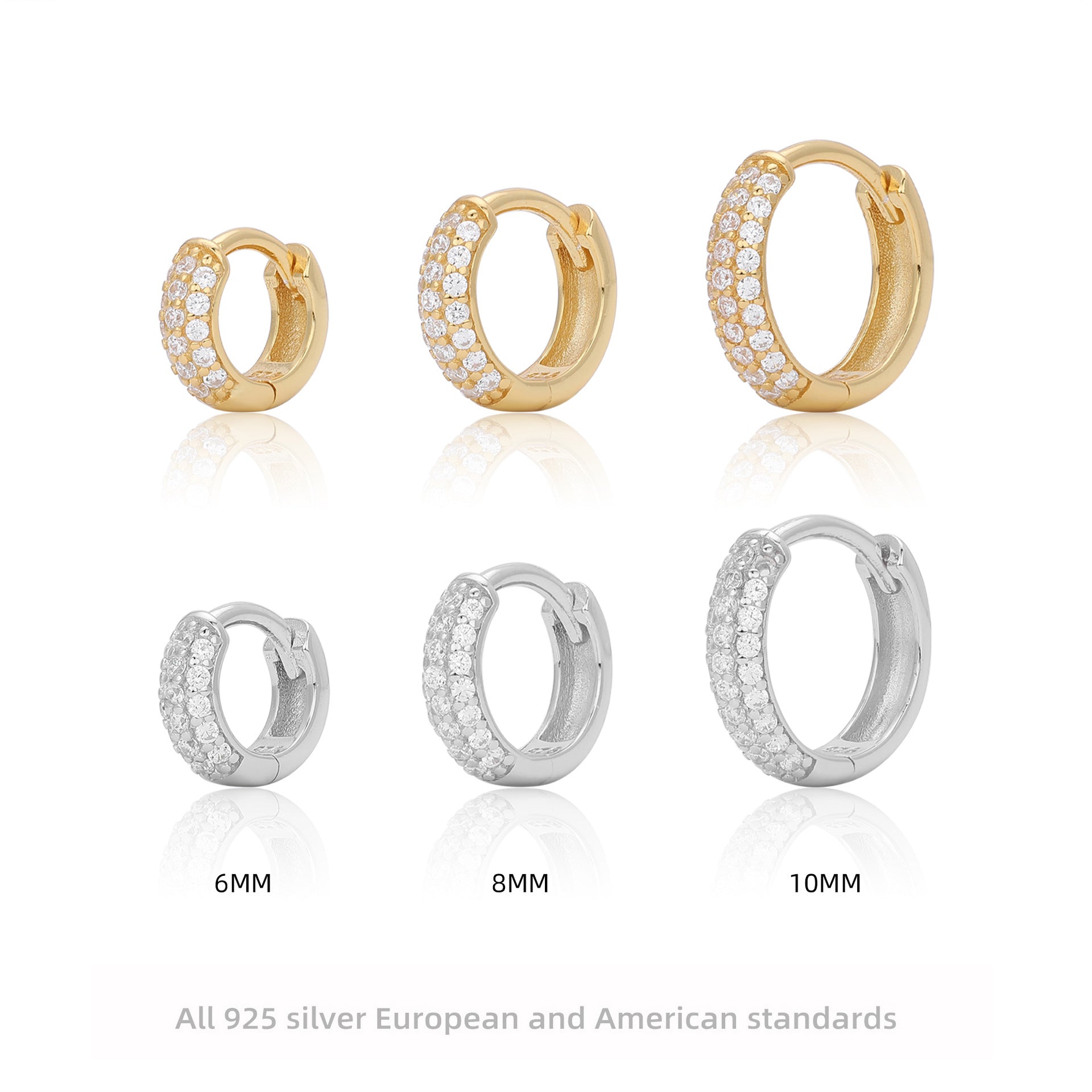 Damen Creolen mit luxuriösem Zirkonbesatz und hochwertigem 925 Sterling Silber Shop Nory
