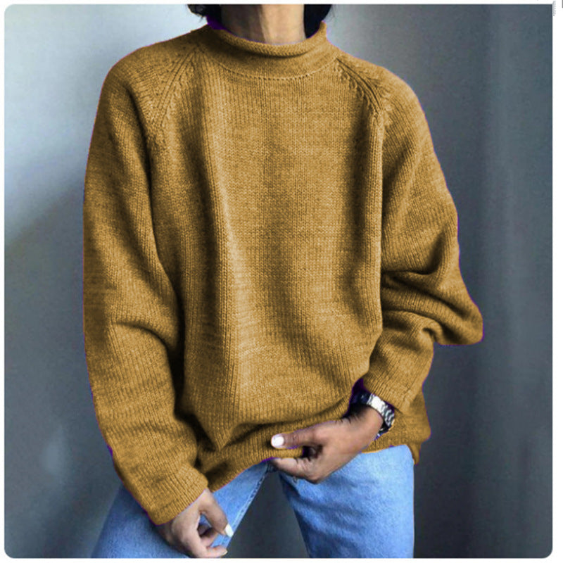 Damen nan kastiger Feinstrickpullover mit kurzem Stehkragen und Raglanärmeln Shop Nory