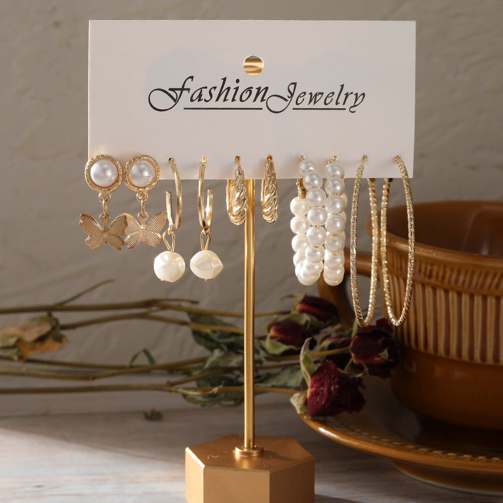 Damen Ohrringe Set mit elegantem Schmetterlings- und Herzdesign Shop Nory