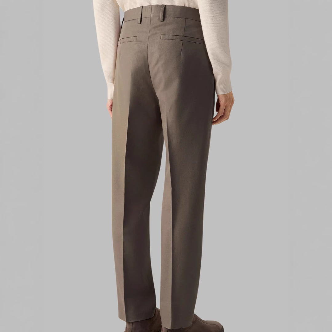 Herren Hochwertige Bundfaltenhose