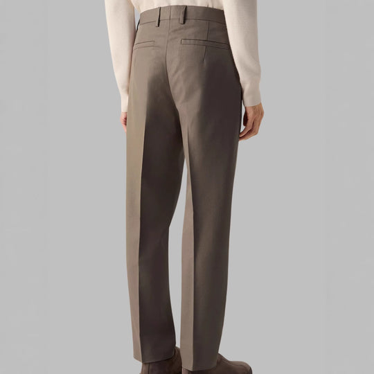 Herren Hochwertige Bundfaltenhose